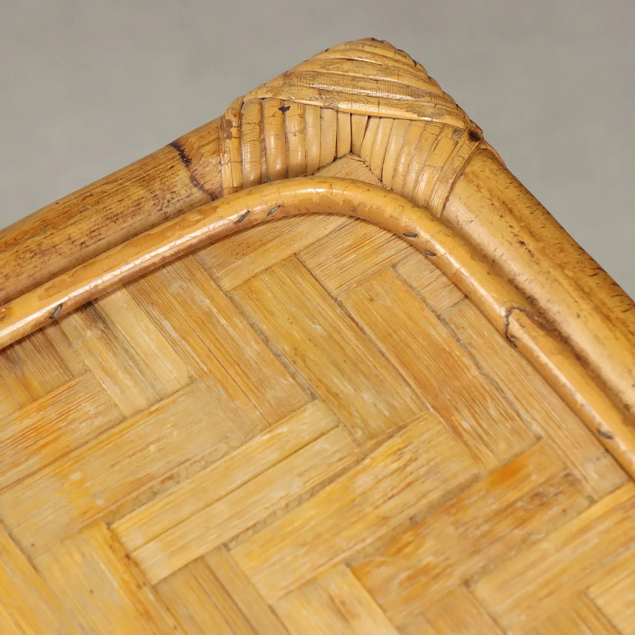 Wicker and bamboo coffee table, late 20th century 7