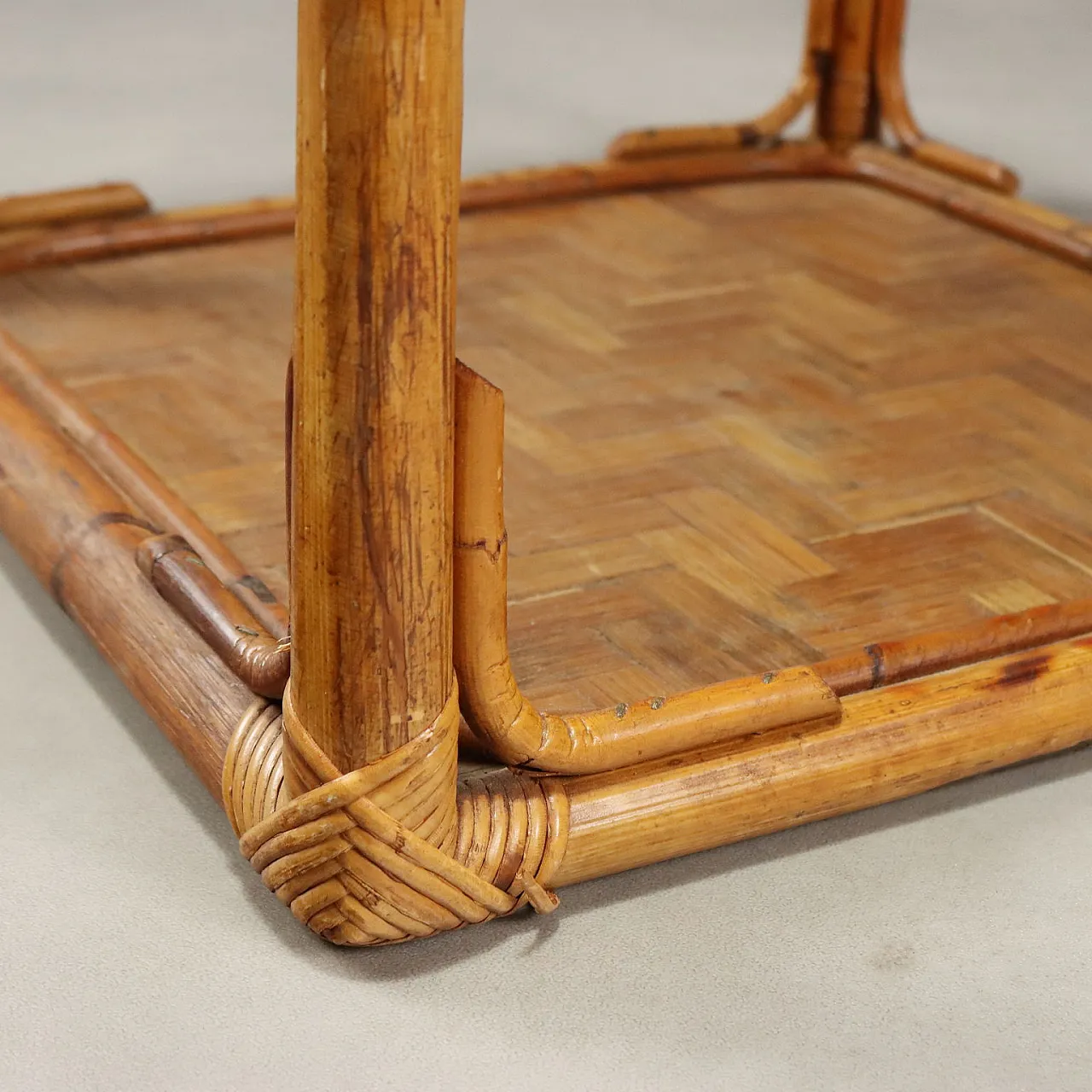 Wicker and bamboo coffee table, late 20th century 9