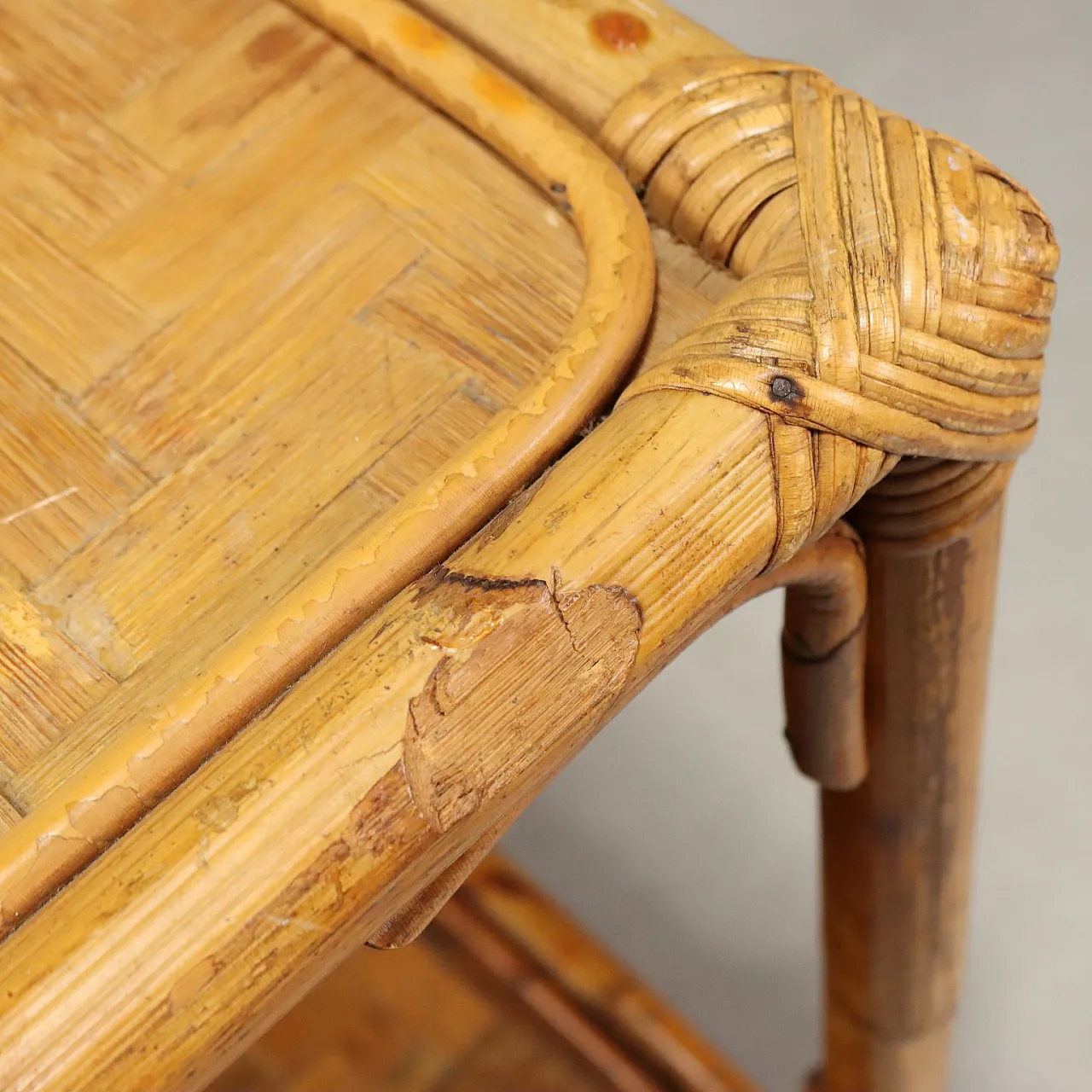 Wicker and bamboo coffee table, late 20th century 10