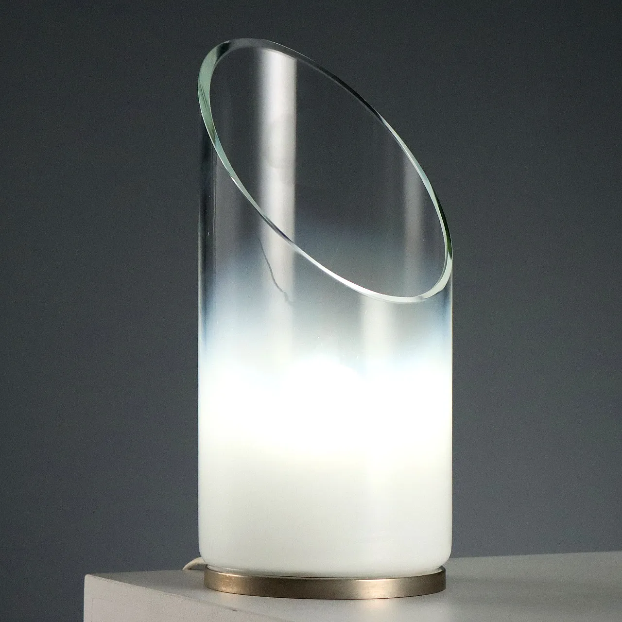 Satin glass table lamp, 1970s 1
