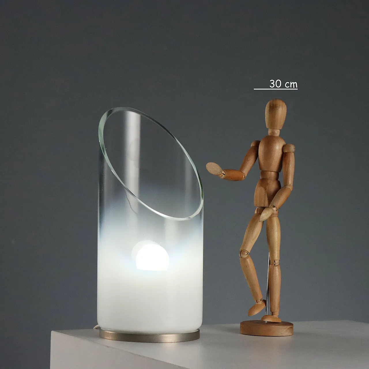 Satin glass table lamp, 1970s 2