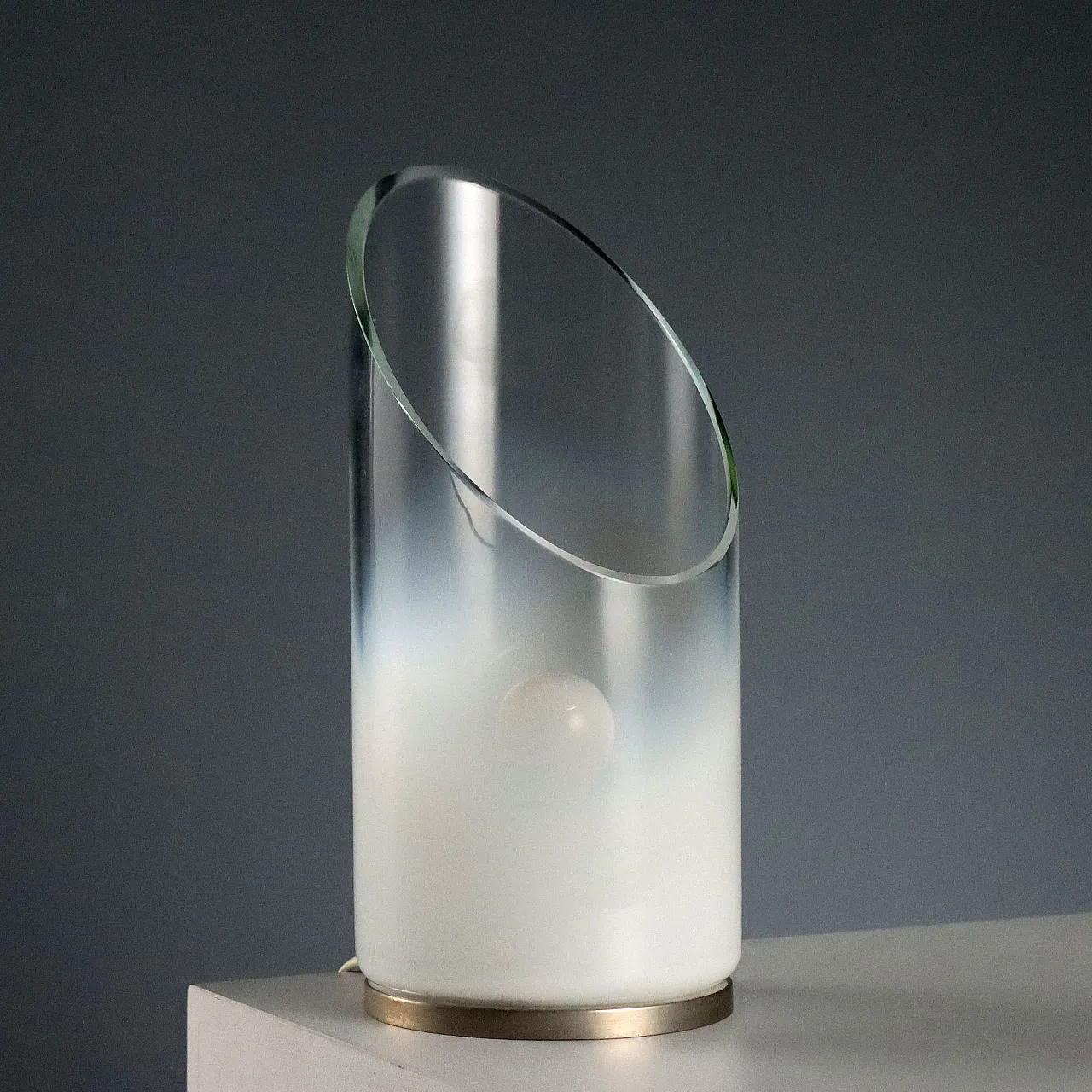 Satin glass table lamp, 1970s 5