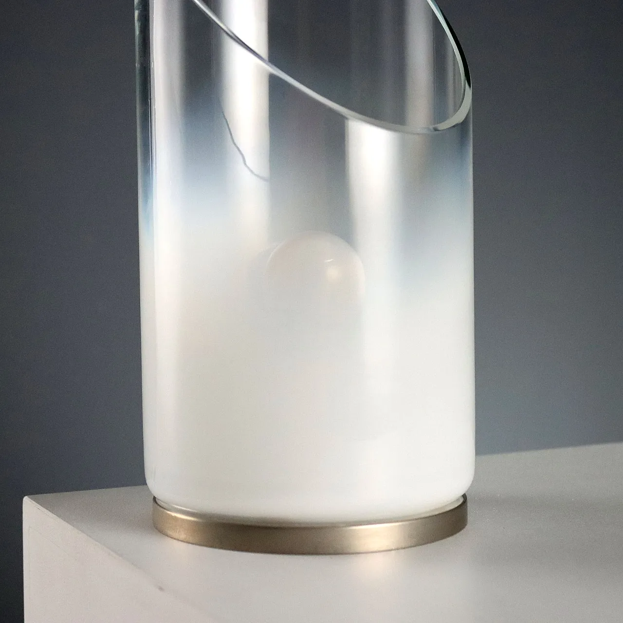 Satin glass table lamp, 1970s 7
