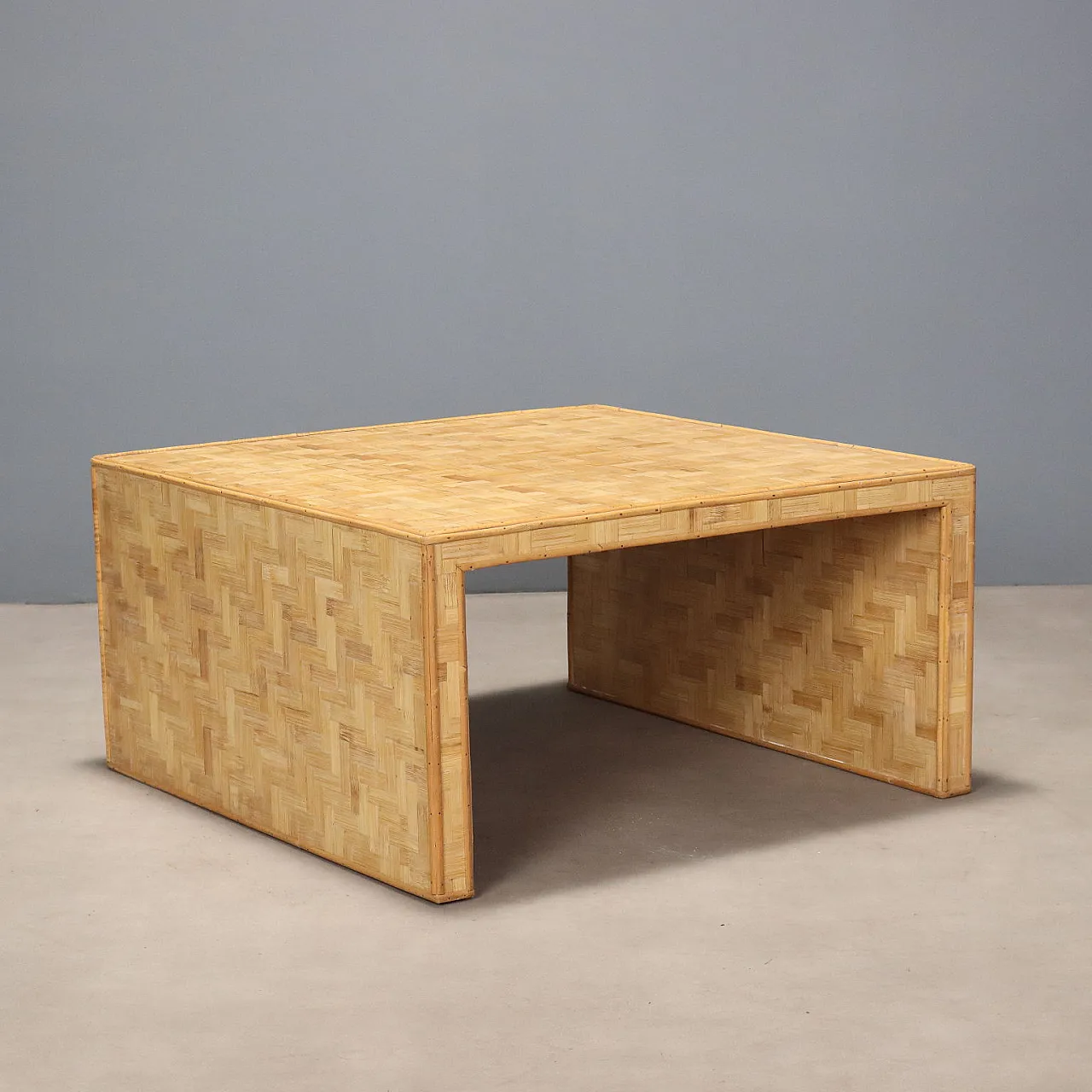 Wooden geometric coffee table, 1970s 1