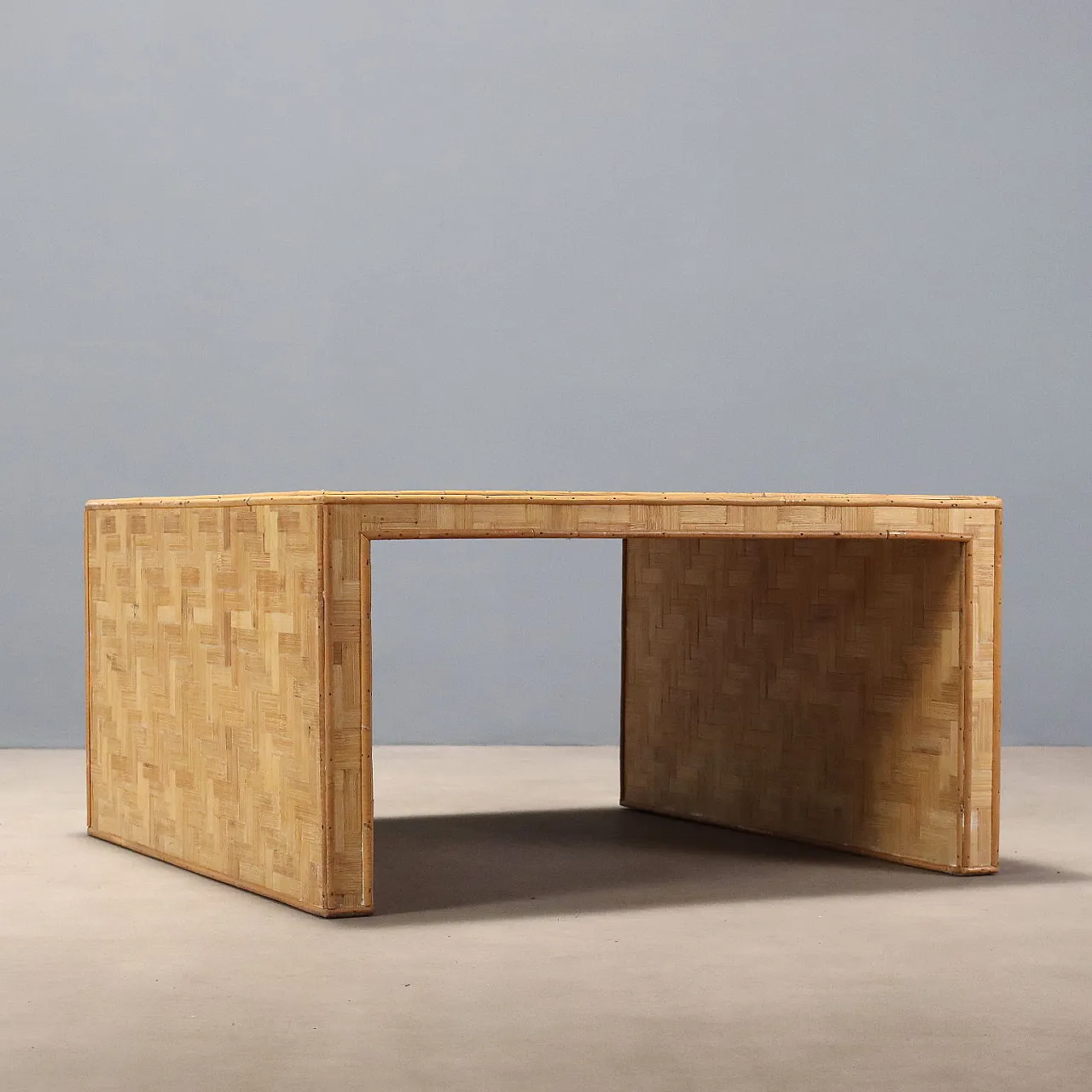 Wooden geometric coffee table, 1970s 8