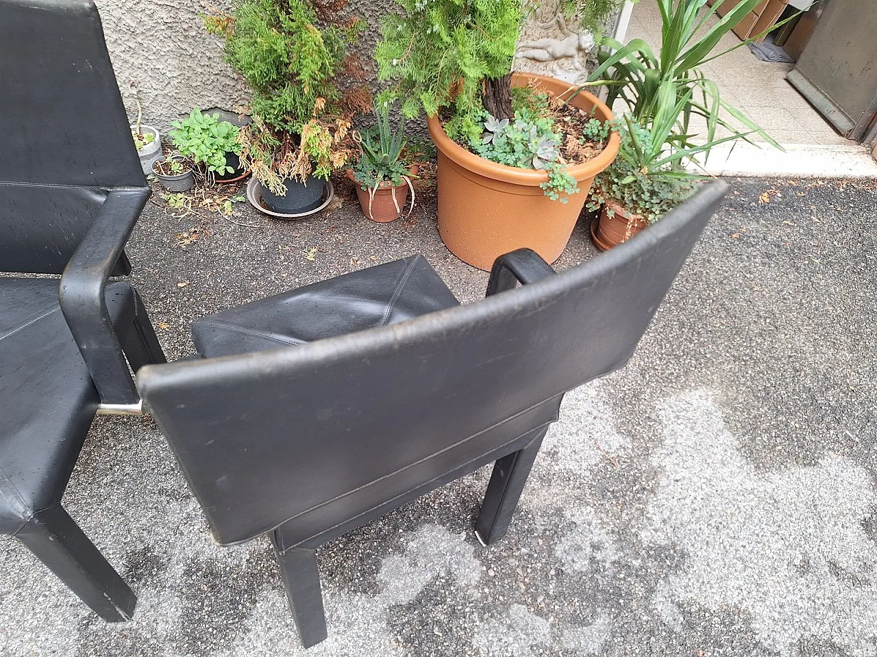 4 Poltrone Arcadia in pelle di Paolo Piva per B&B Italia, anni '80 4