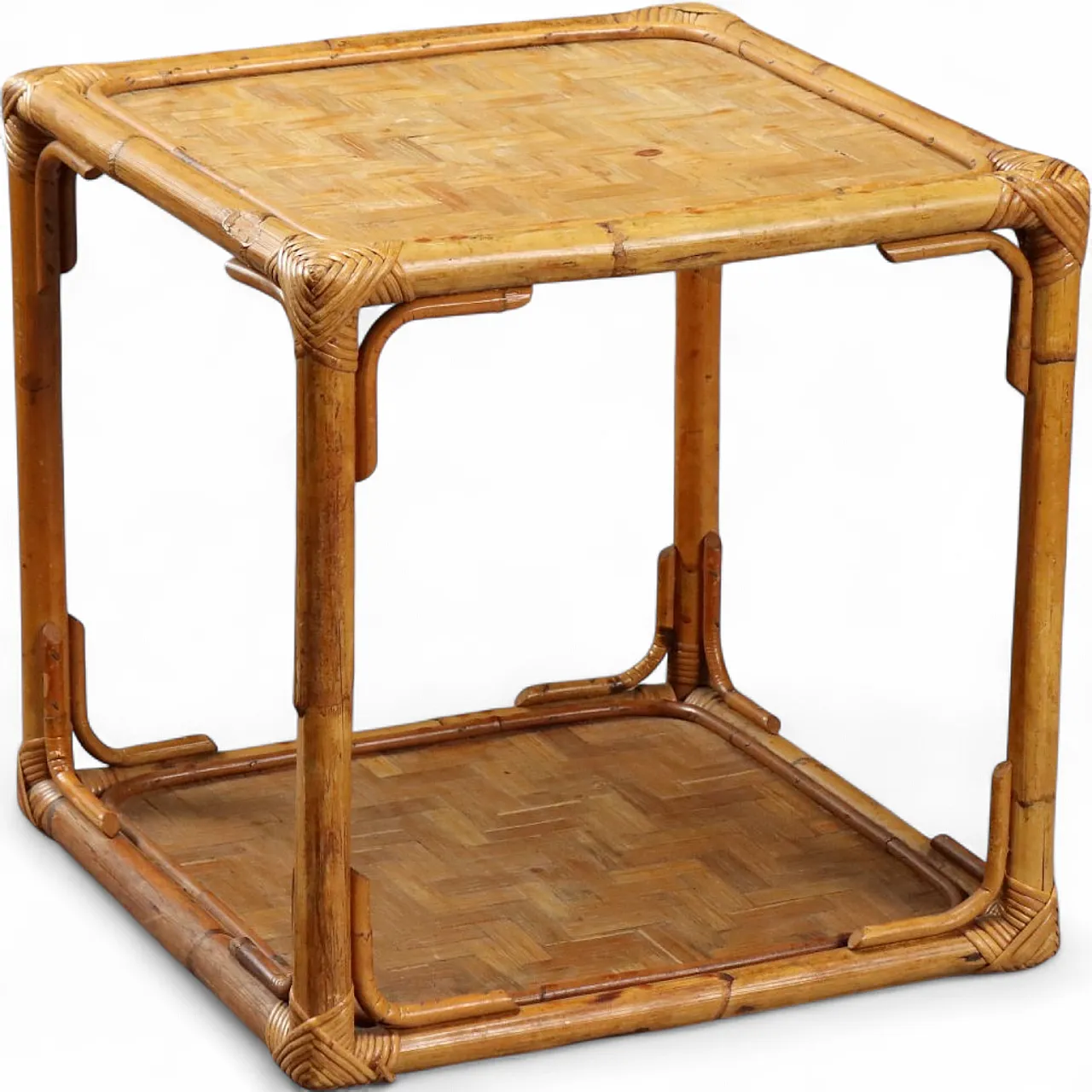 Wicker and bamboo coffee table, late 20th century 11