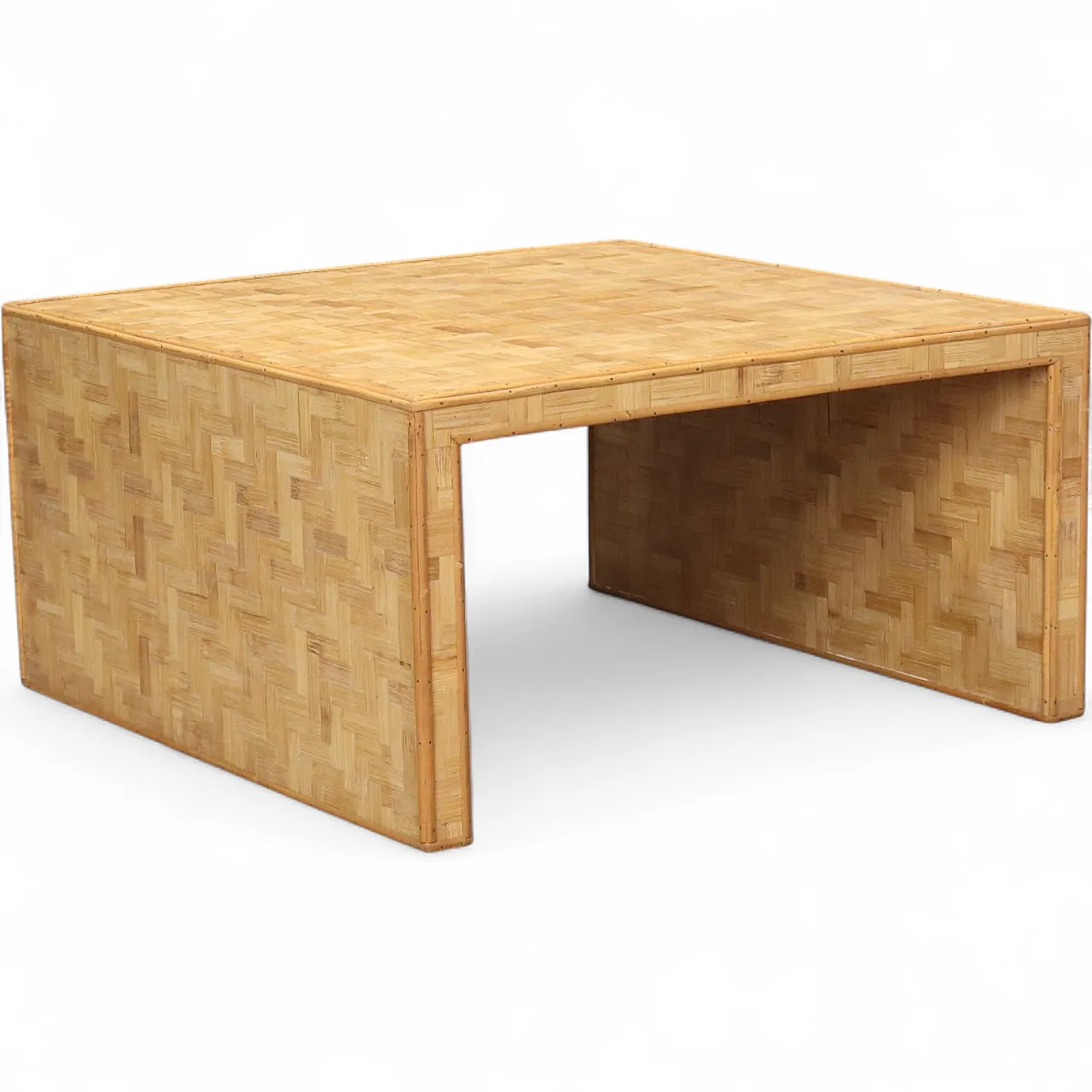 Wooden geometric coffee table, 1970s 9