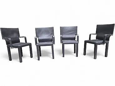 4 Poltrone Arcadia in pelle di Paolo Piva per B&B Italia, anni '80