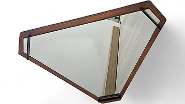 Mirror with wooden frame andiron clasps by Isa Bergamo, 1950s