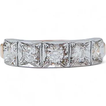 Diamonds, rose gold and silver ring, 1970s