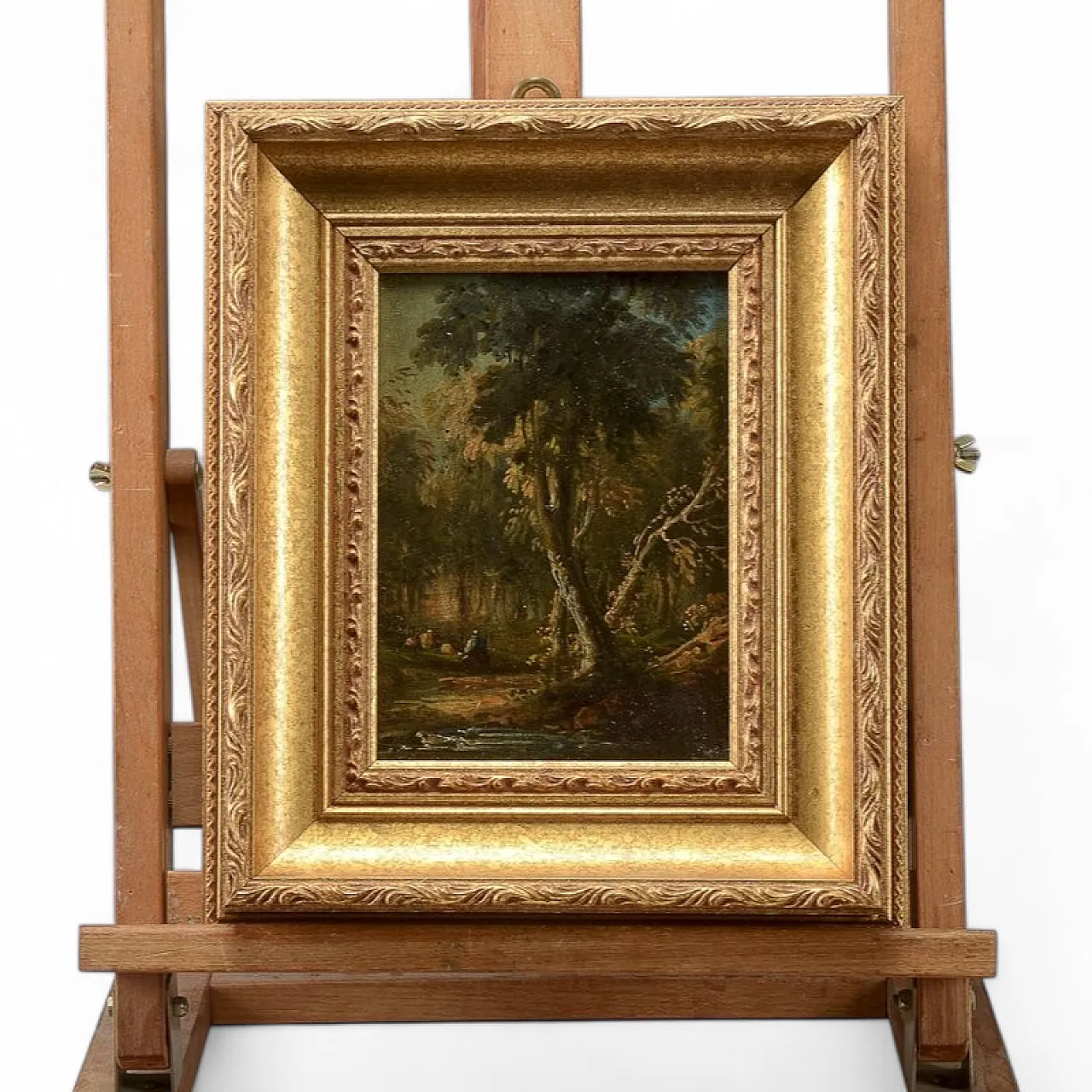 Miniature landscape, oil on wood, 19th century 10
