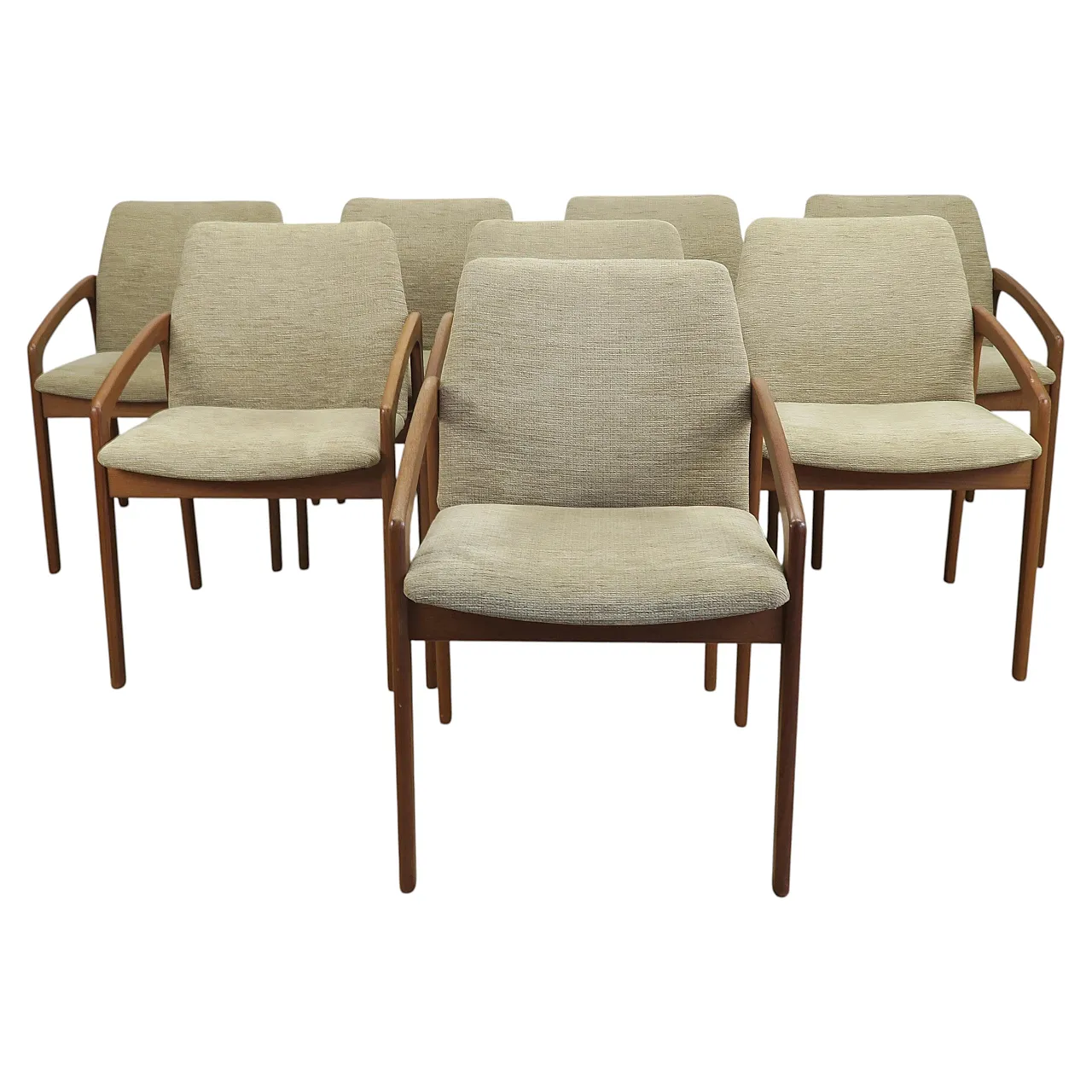 8 chairs in teak by Henning Kjærnulf for Korup Stolefabrik, 1970s 1