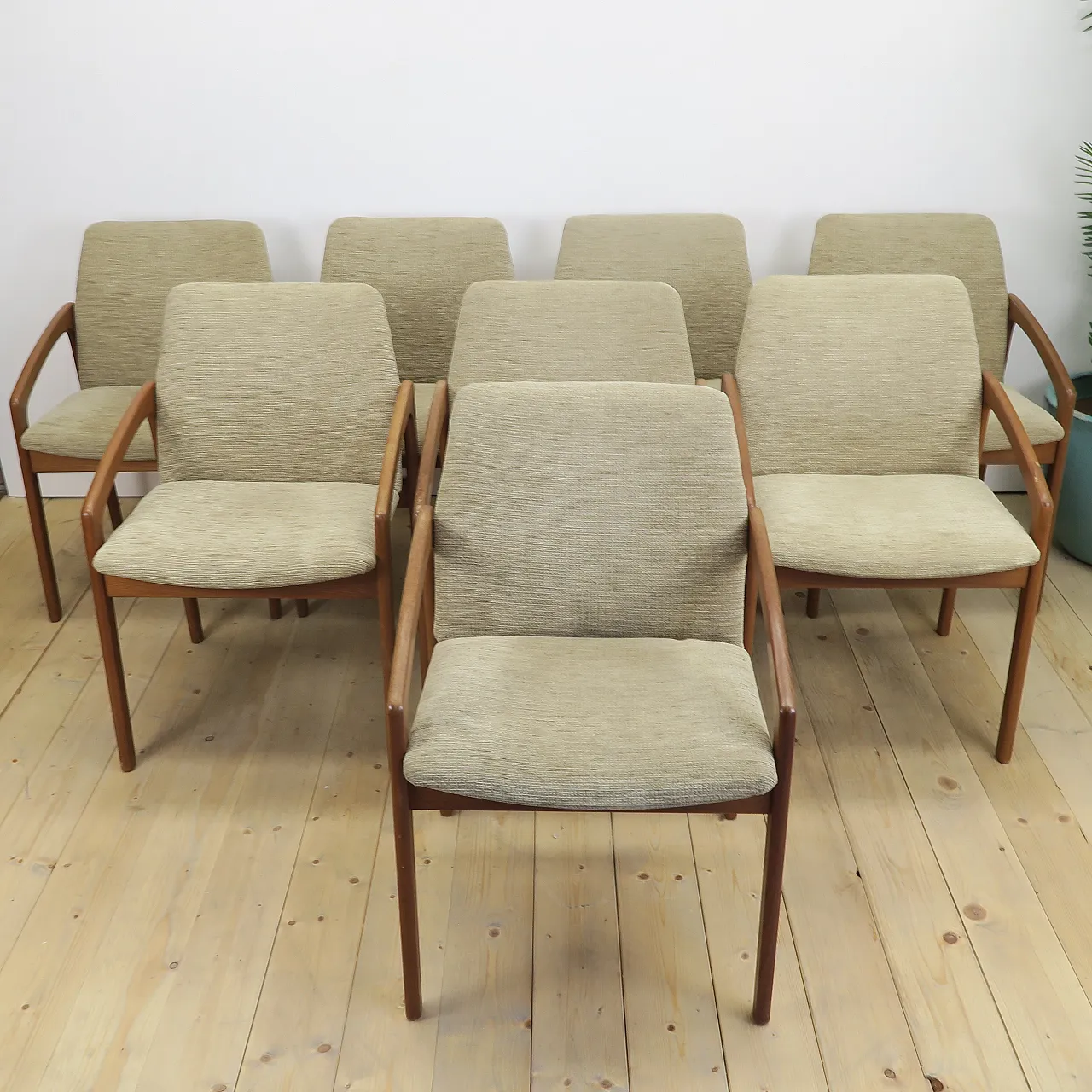 8 chairs in teak by Henning Kjærnulf for Korup Stolefabrik, 1970s 2