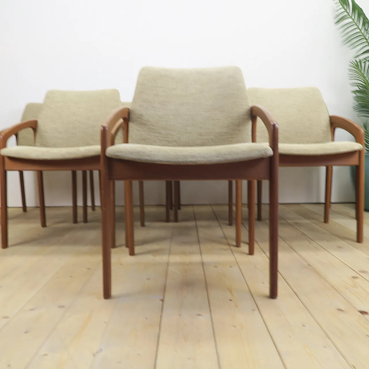 8 chairs in teak by Henning Kjærnulf for Korup Stolefabrik, 1970s 4