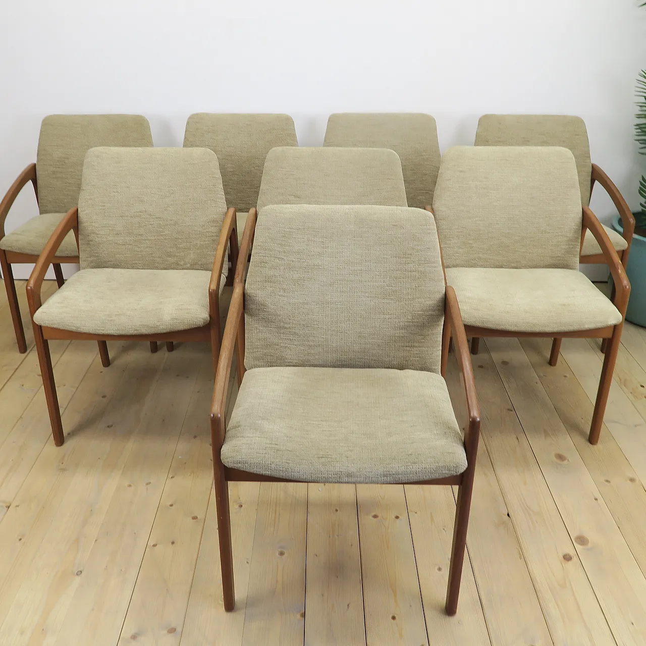 8 chairs in teak by Henning Kjærnulf for Korup Stolefabrik, 1970s 6