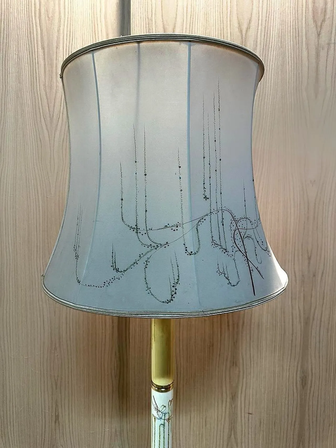 Lampada da terra in ottone e porcellana 6