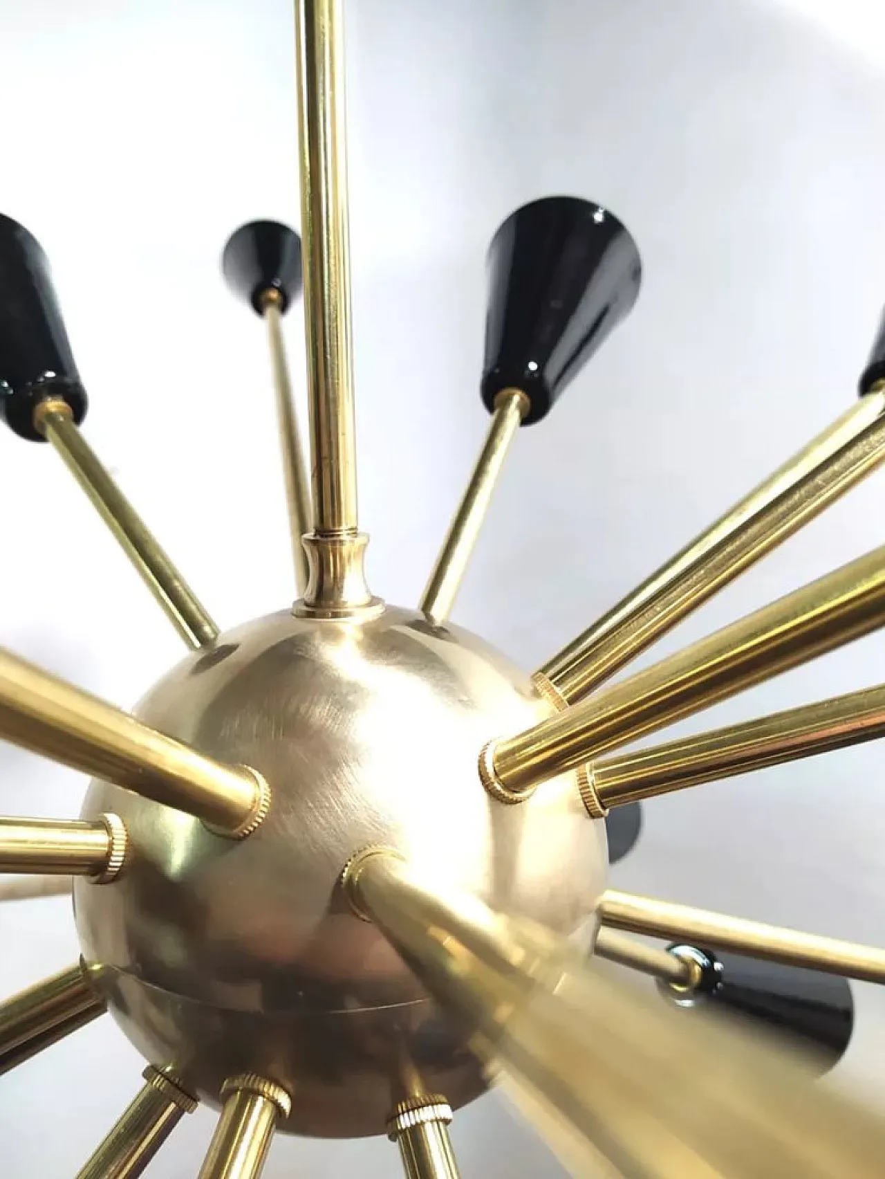 Sputnik brass ceiling lamp, 1950s 7