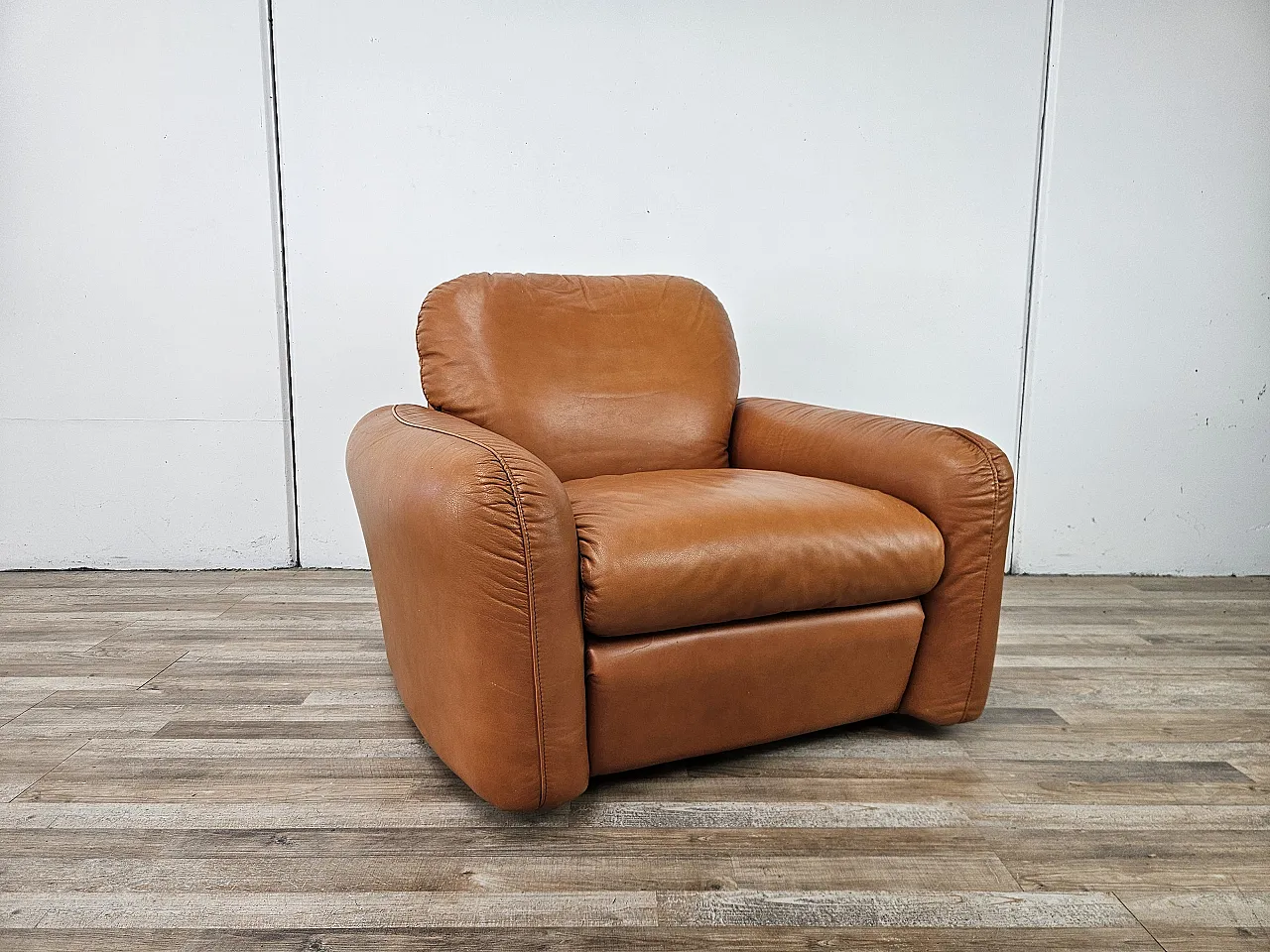 Poltrona in pelle Piumotto di Arrigo Arrigoni per Busnelli, 1970 1