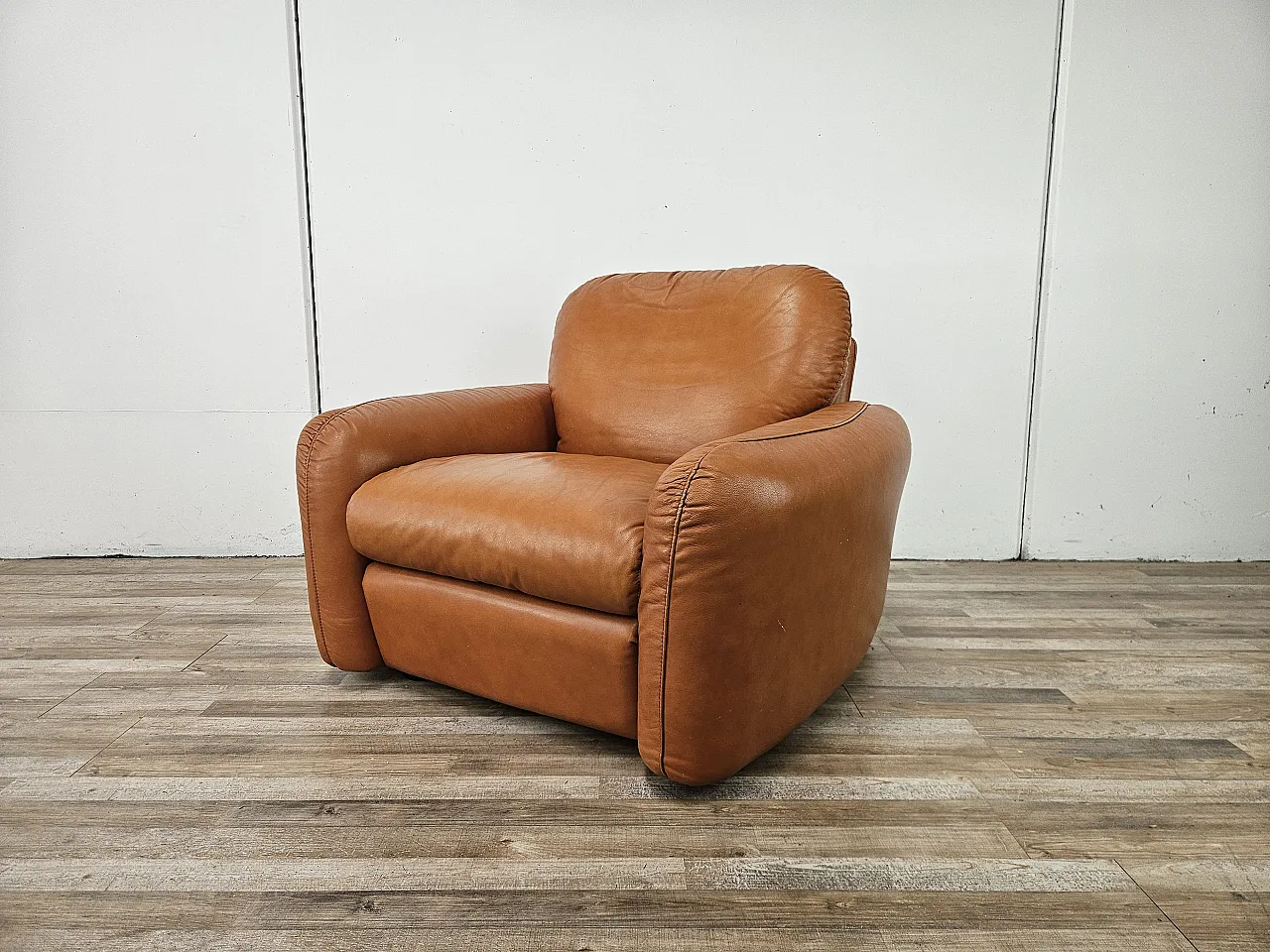 Poltrona in pelle Piumotto di Arrigo Arrigoni per Busnelli, 1970 5