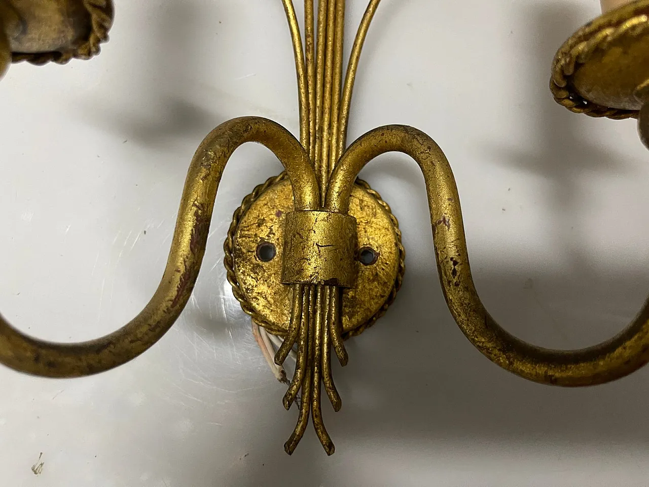 Gold Murano glass wall lights, Italy, 1960s, set of 2 6