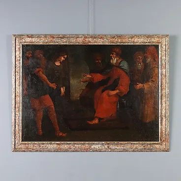 Painting Biblical Scene, oil on canvas, 17th century