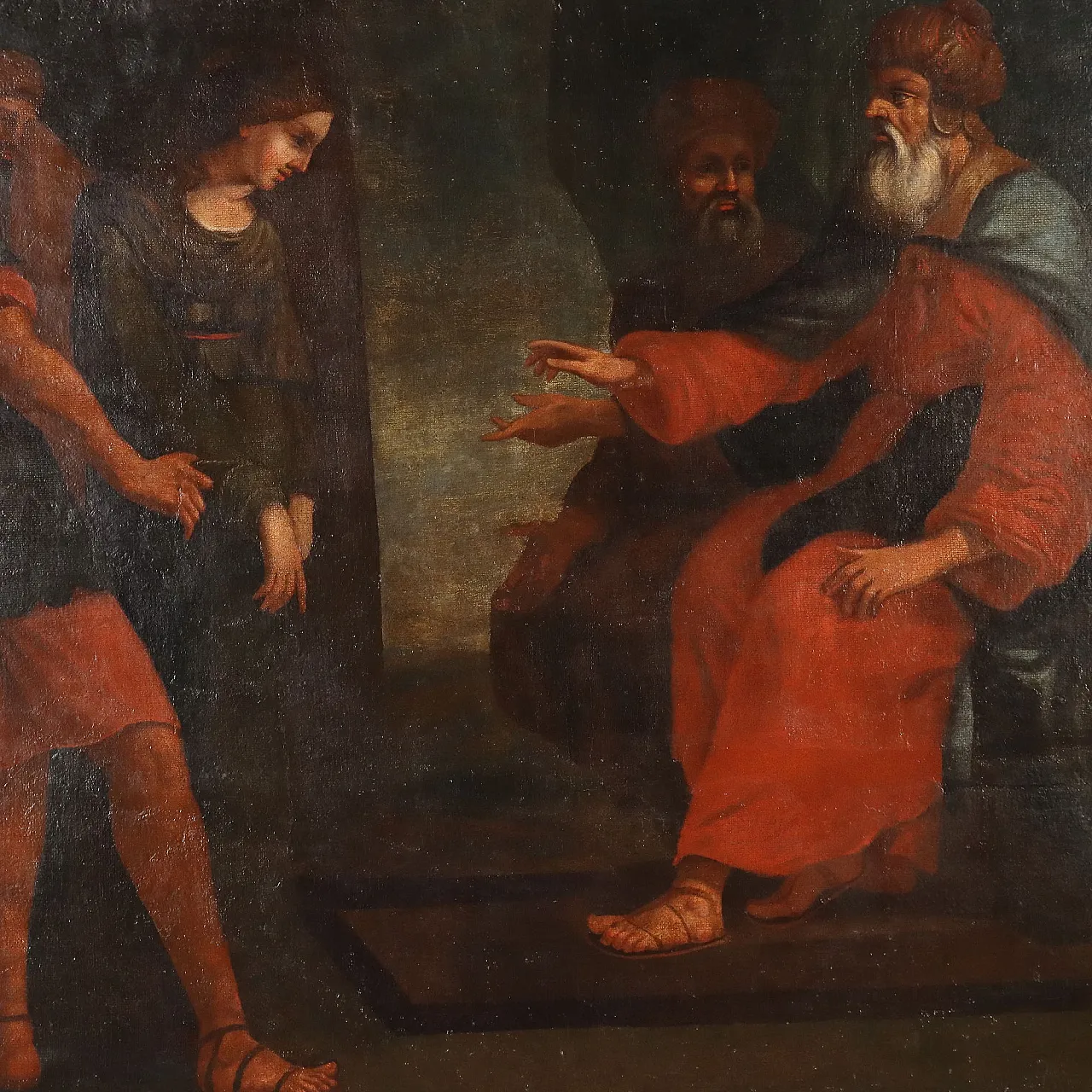 Painting Biblical Scene, oil on canvas, 17th century 3