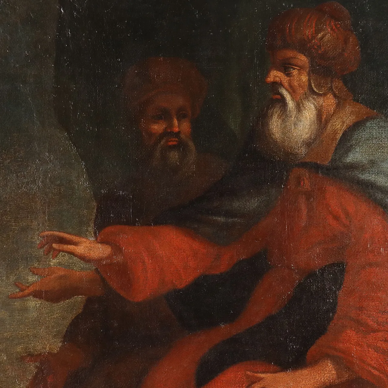 Painting Biblical Scene, oil on canvas, 17th century 7