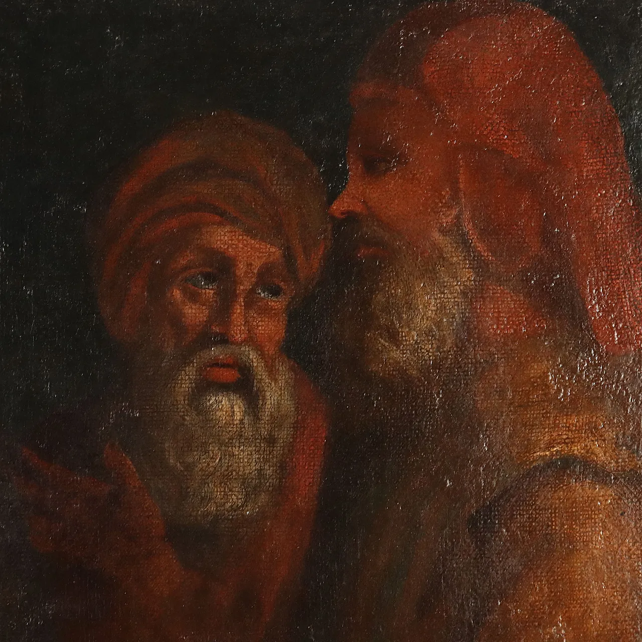 Painting Biblical Scene, oil on canvas, 17th century 8