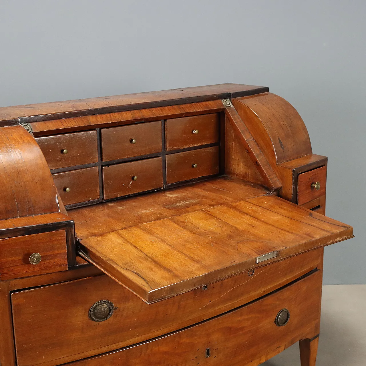 Walnut drop-leaf cabinet with ebonized details, early 19th century 4