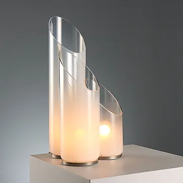 3 Glass table lamps, 1970s
