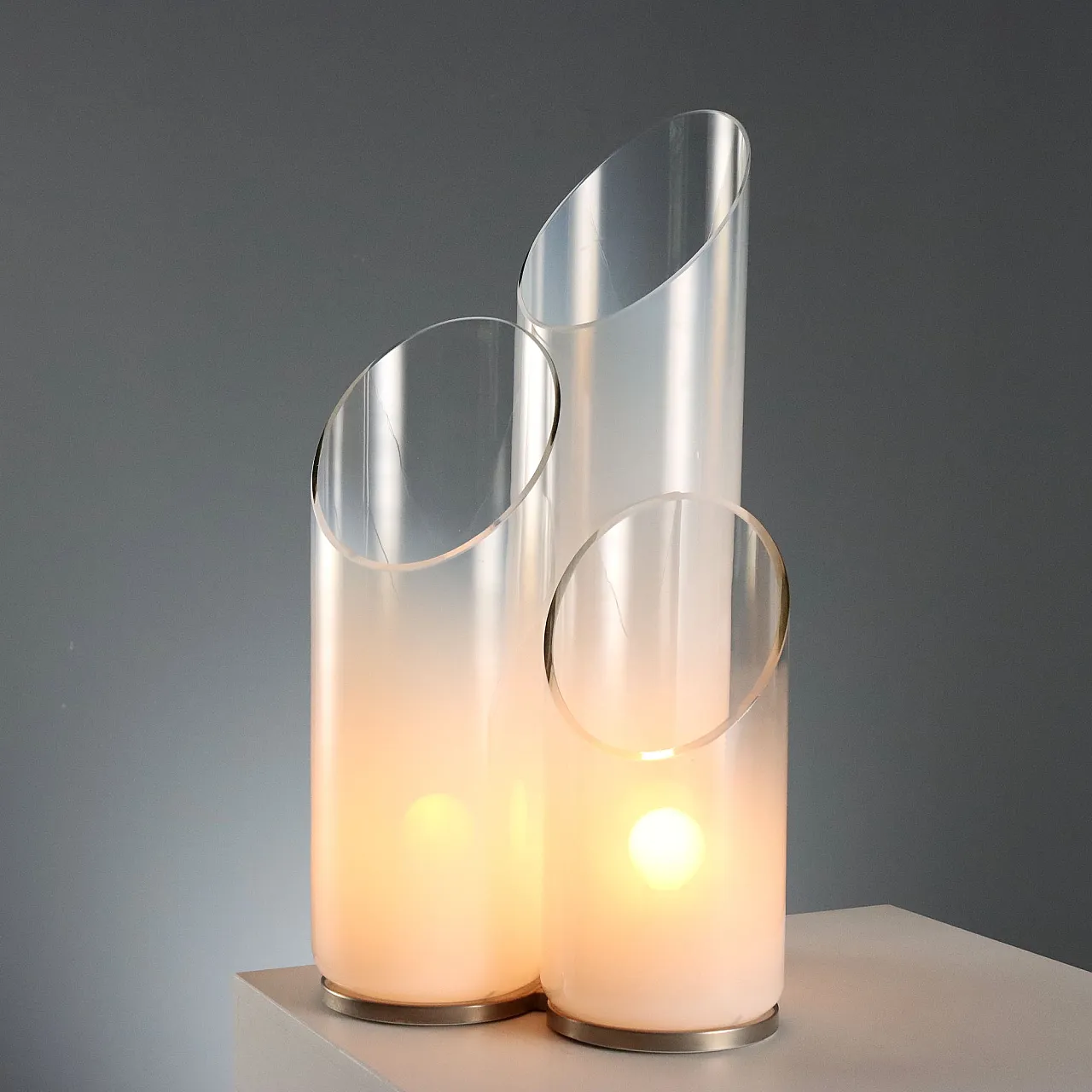 3 Glass table lamps, 1970s 3