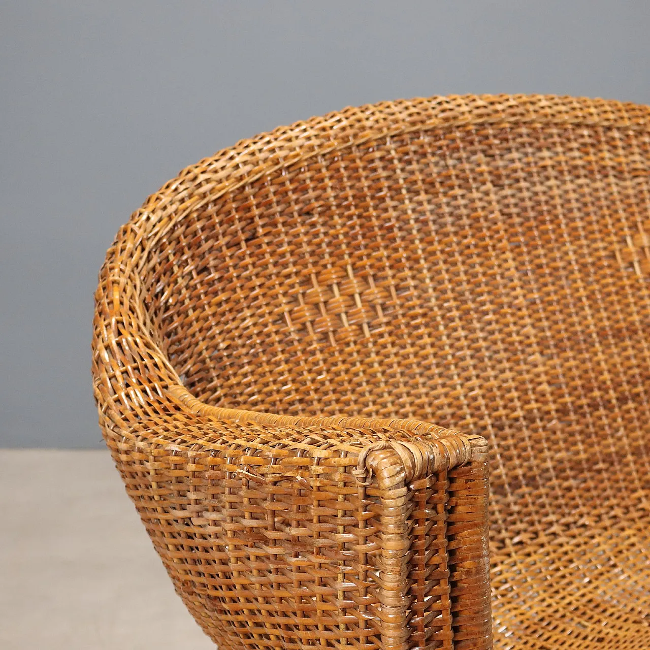 Wicker and bamboo sofa, mid-20th century 5