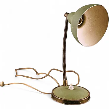 Vintage Green metal Table Lamp, 1960s