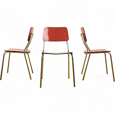 3 Formica and chromed metal chairs, 1950s