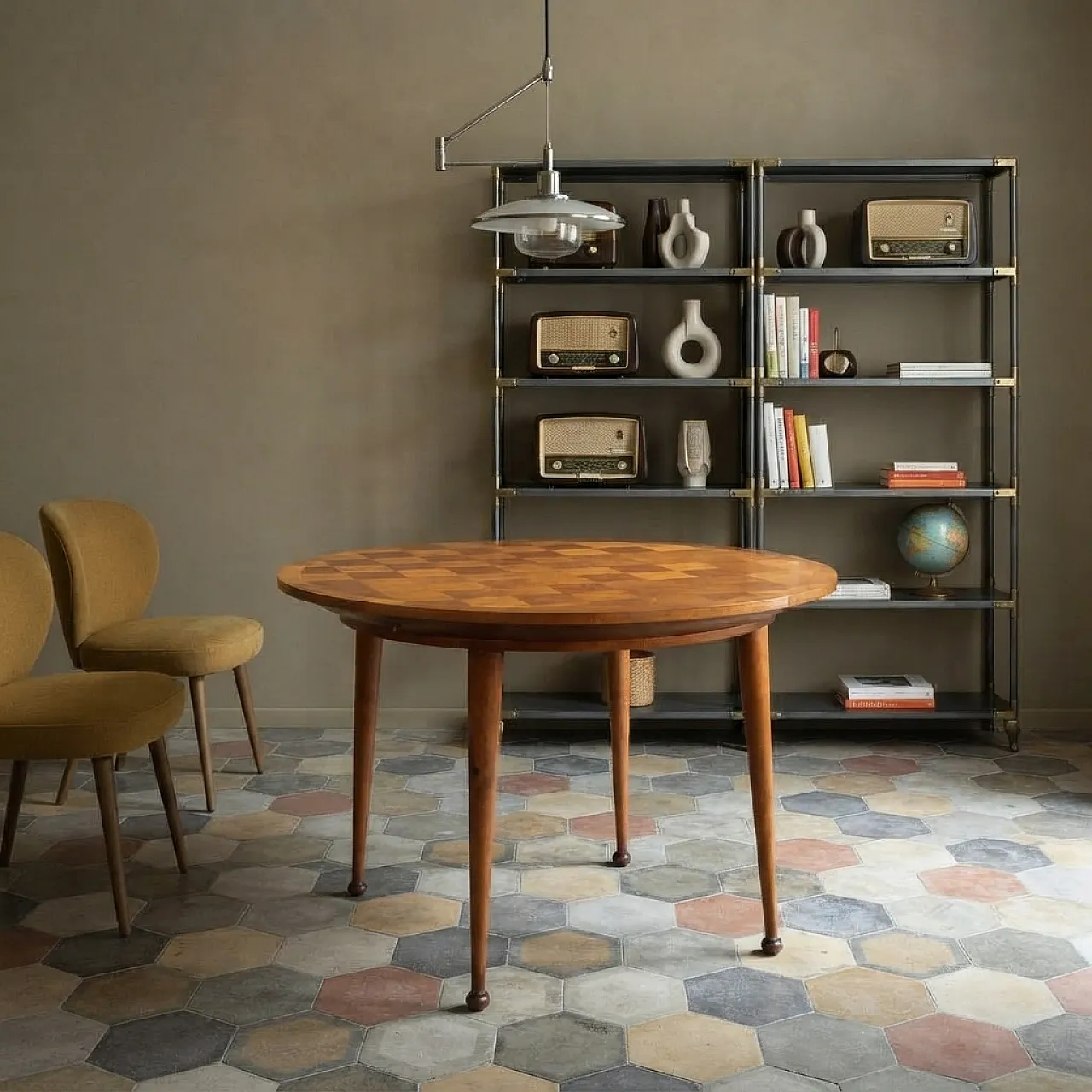 Checkerboard table, 1950s 2