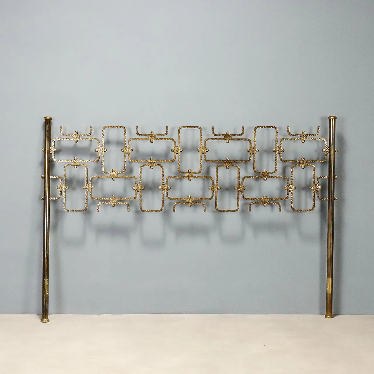 Brass double bed headboard, 1960s 1