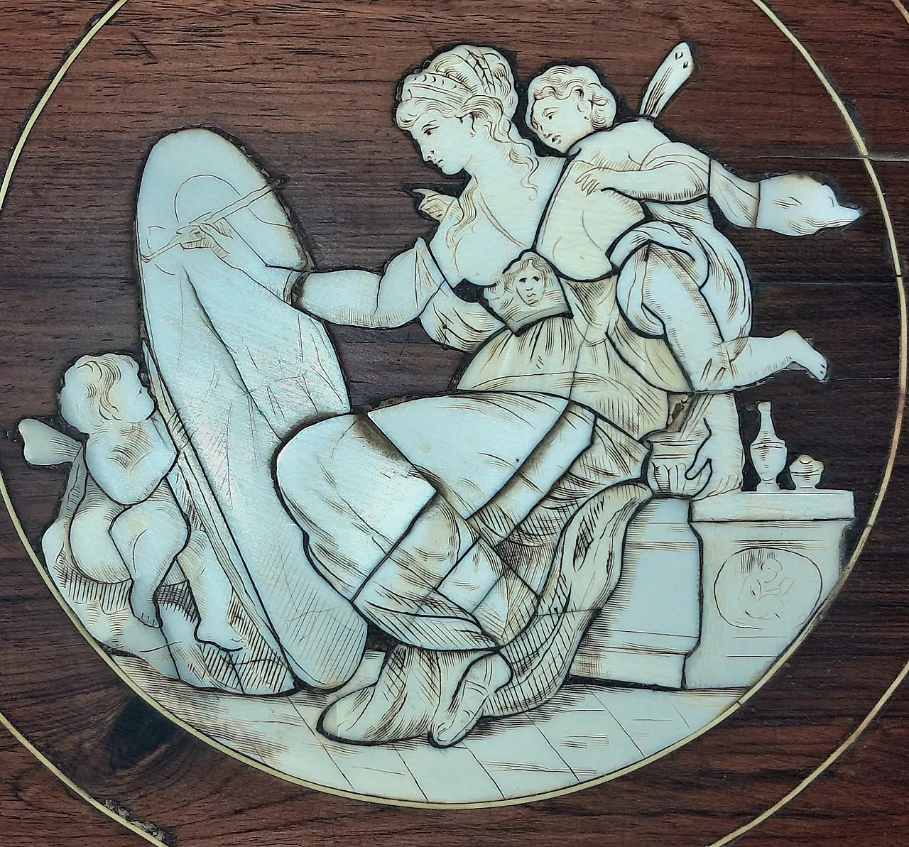 Lira table in wood and ivory inlay, 18th century 6