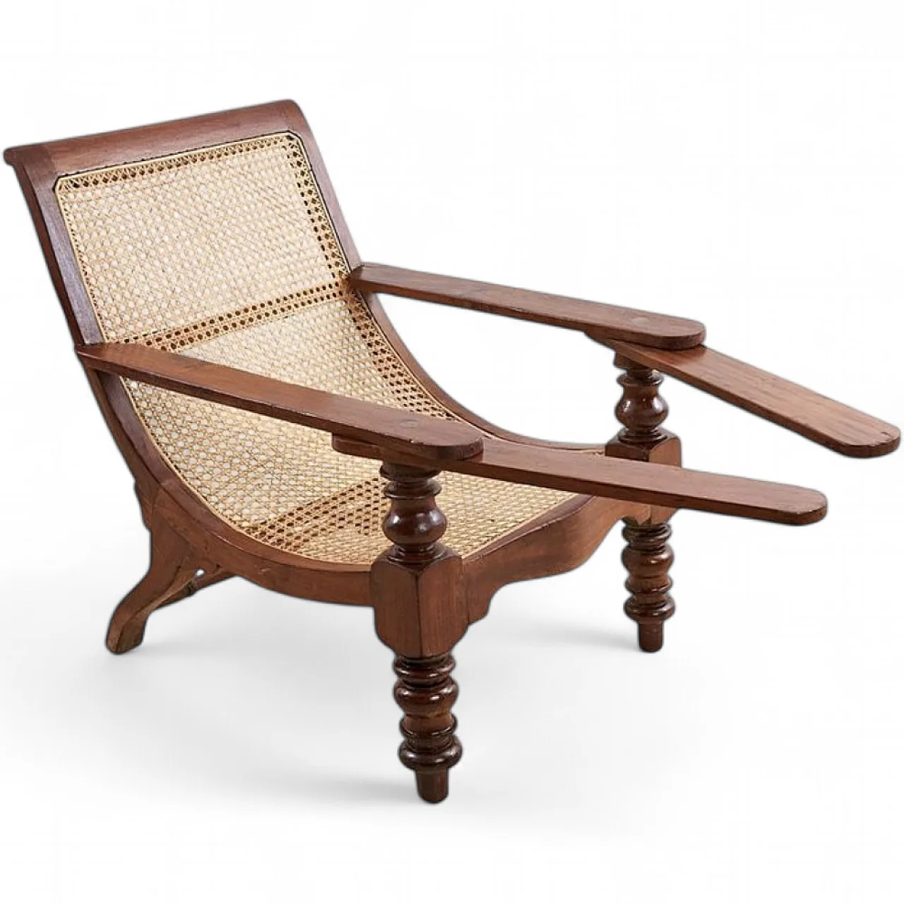 Colonial Style Fireplace Armchair in Vienna Straw, 1920s 12