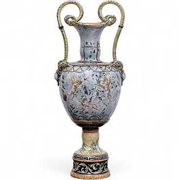 Amphor with handles in painted ceramic, 1930s