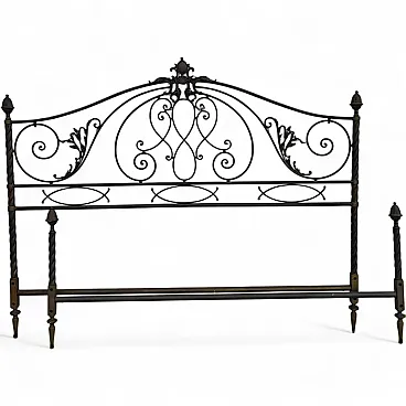 Antique Metal Bed with Twists and Decorations, 1970s