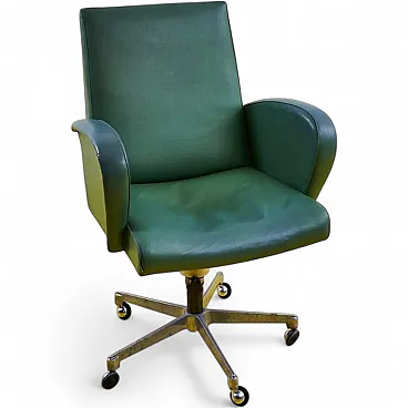 Faux leather Green Office Chair, 1970s