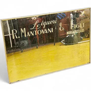 Silk-Screened Mirror by Liquori Mantovani, 1950s