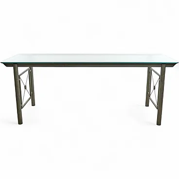 Iron Table with Glass Top, 20th century