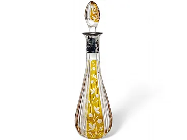 Caraffa in cristallo Art Déco e argento, Danimarca, anni '30