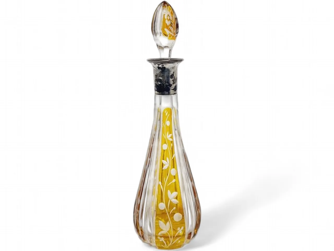Caraffa in cristallo Art Déco e argento, Danimarca, anni '30 14