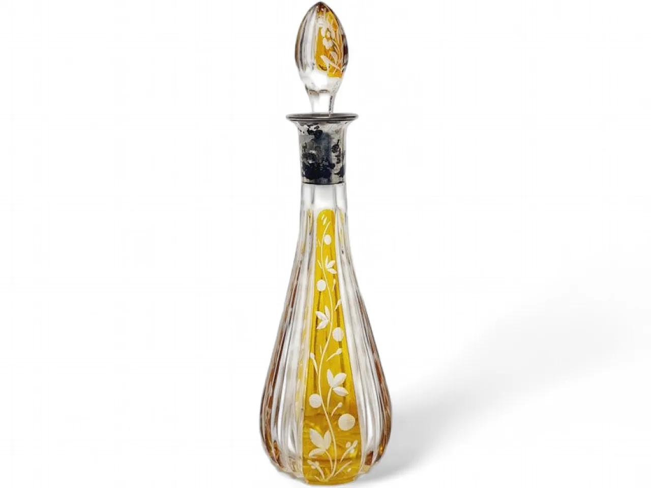 Caraffa in cristallo Art Déco e argento, Danimarca, anni '30 15
