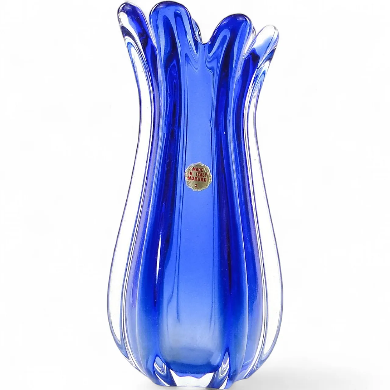 Vaso in vetro di Murano italiano, metà del XX secolo, anni '50. 12