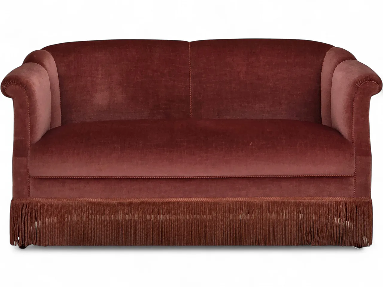 1960s, Danish 2-seater sofa, original pink furniture velour. 20
