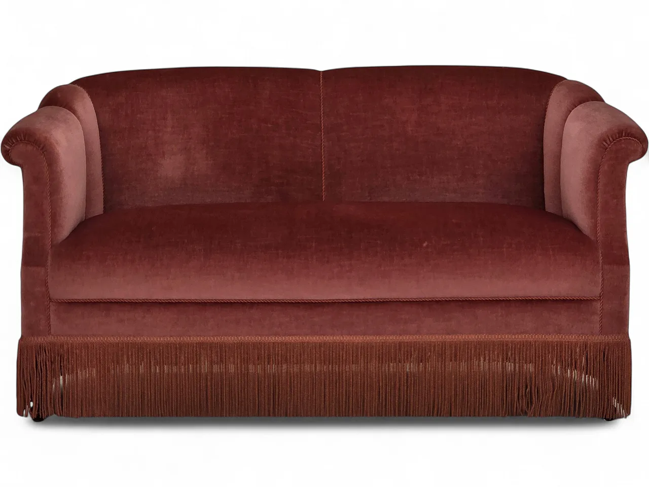 1960s, Danish 2-seater sofa, original pink furniture velour. 21